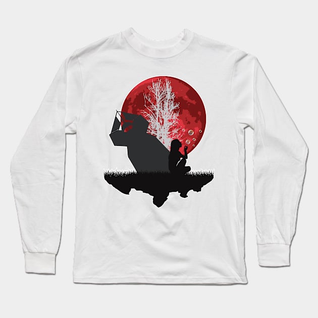 Girl Blowing Bubbles Near Bomb Long Sleeve T-Shirt by KAMonkey